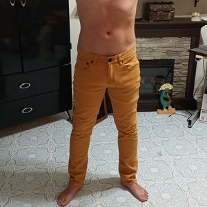 Men's Jeans RSW London Skinny 33x32 Pumpkin Orange b62